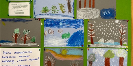 5-latki na wystawie W. Kurowskiej "Zimowe pejzaże"