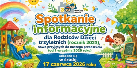 Spotkanie informacyjne dla Rodziców dzieci z rocznika 2023